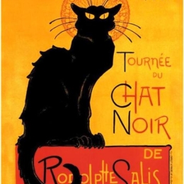 Γαλλική διαφήμιση πίνακας χειροποίητος le chat noir 