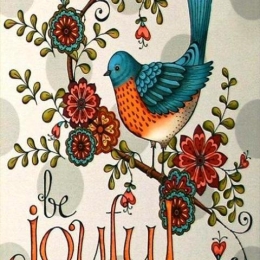 Πίνακας χειροποίητος be joyful 20x25 εκ
