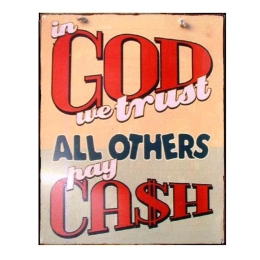 Πίνακας χειροποίητος in God we trust