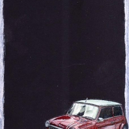 Mini Cooper χειροποίητος μαυροπίνακας