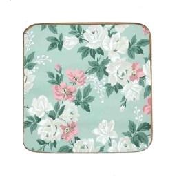 Σουβέρ ξύλινo χειροποίητo baby blue floral