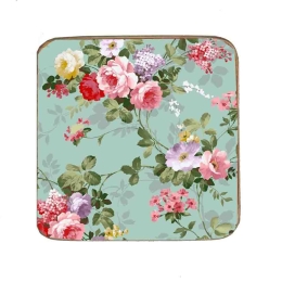 Σουβέρ ξύλινo χειροποίητo roses floral