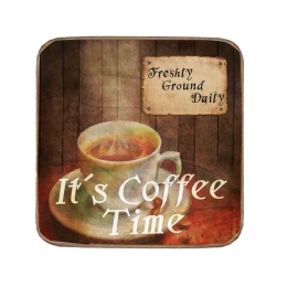 Σουβέρ ξύλινo χειροποίητo it's coffee time 