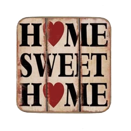 Σουβέρ ξύλινo χειροποίητo romantic home sweet home 