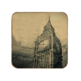 Σουβέρ ξύλινo χειροποίητo με το Big Ben 