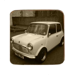 Σουβέρ ξύλινo χειροποίητo Mini Cooper
