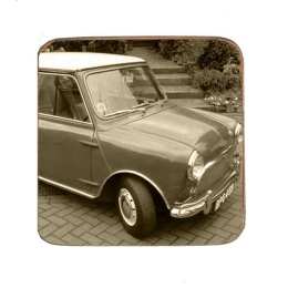 Σουβέρ ξύλινo χειροποίητo little Mini Cooper