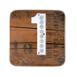 Σουβέρ ξύλινo χειροποίητo number one on wood