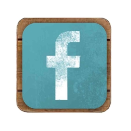 Σουβέρ ξύλινo χειροποίητo Facebook 