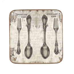 Σουβέρ ξύλινo χειροποίητo spoons and forks
