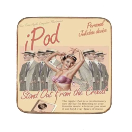 Σουβέρ ξύλινo χειροποίητo retro web iPod