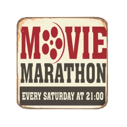 Σουβέρ ξύλινo χειροποίητo movie marathon