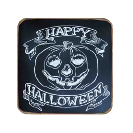 Happy halloween ξύλινο χειροποίητο σουβέρ