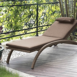 Rattan ανακλινόμενη ξαπλώστρα με σκελετό αλουμινίου και ρόδες 210x70x98 εκ