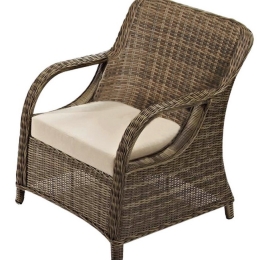 Πολυθρόνα καφέ αλουμινίου με rattan 60x72.5x90 εκ