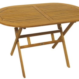 Acacia ξύλινο οβάλ πτυσσόμενο τραπέζι 120x70x72 εκ