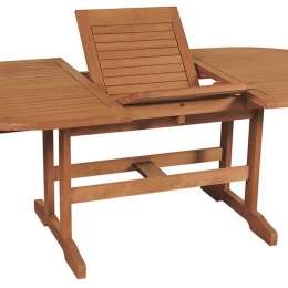 Οβάλ επεκτεινόμενο τραπέζι Balau Wood 150-200x100x75 εκ