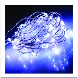 50 Led λαμπάκια μπαταρίας αδιάβροχα με καλώδιο χαλκού και λευκό ψυχρό φως 5μ