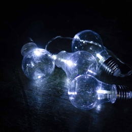 20 Led λαμπάκια αδιάβροχες vintage λάμπες IP44 με διάφανο καλώδιο και λευκό φως 4μ