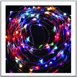 20 Led λαμπάκια μπαταρίας με χάλκινο καλώδιο και πολύχρωμο φως 2μ
