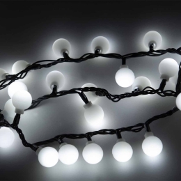 100 led caps αδιάβροχα λαμπάκια λευκού φωτός με πράσινο επεκτεινόμενο καλώδιο και μετασχηματιστή ρεύματος IP44