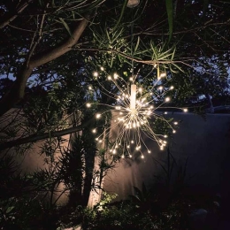 120 Led λαμπάκια IP44 σε σχήμα αχινού με χάλκινο καλώδιο και θερμό λευκό φως 30 εκ