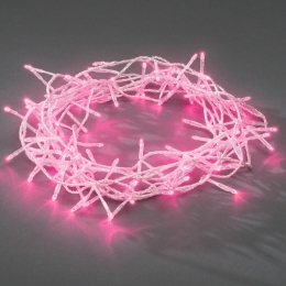 100 Led λαμπάκια IP44 επεκτεινόμενο με διάφανο καλώδιο και ροζ φως 5μ