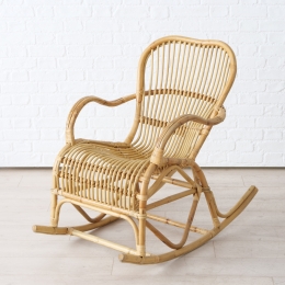 Natural rattan Rocio κουνιστή πολυθρόνα από ρατάν σε φυσική απόχρωση 106x65x94 εκ