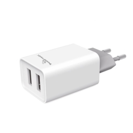 Αντάπτορας με δύο θύρες USB χωρίς καλώδιο σε λευκό χρώμα 14W