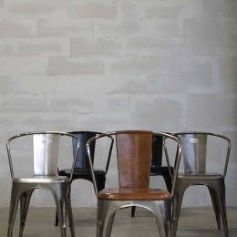 Living καρέκλα με μπράτσα σε μαύρο αντικέ χρώμα 47x54x80 εκ
