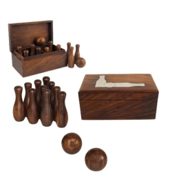 Ξύλινο mini set bowling σε κουτί 15x9x7 εκ