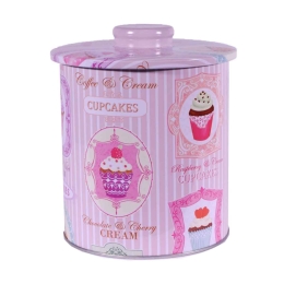 Cupcakes ρετρό μεταλλικό κουτί αποθήκευσης 14x14x17 εκ