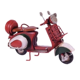 Retro βέσπα μεταλλική σε κόκκινο χρώμα 18x7x11 εκ
