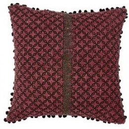 Βαμβακερό μαξιλάρι Khadi σε μπορντό απόχρωση 45x45 εκ