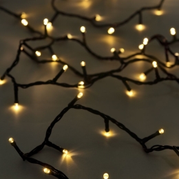 100 LED λαμπάκια με 8 προγράμματα πράσινο επεκτεινόμενο καλώδιο IP44 και θερμό λευκό φως 5μ