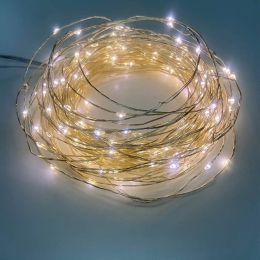 200 Led λαμπάκια με χάλκινο καλώδιο και θερμό λευκό φως 20μ