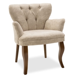 Πολυθρόνα Samara pakoworld ύφασμα μπεζ antique 67x62x78εκ