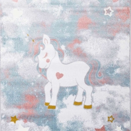 Χαλί Kiddie Unicorn 3-B805AX6 Pink-Grey Ezzo 133X190cm