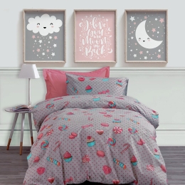 Makis Tselios Home Σετ Σεντόνια Μονά με Λάστιχο 105×200+30 Cupcakes