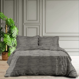 Makis Tselios Home Σετ Παπλωματοθήκη Φανέλα Υπέρδιπλη με 2 Μαξιλαροθήκες 240x260 Lines Grey 4