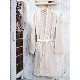Μπουρνούζι με γιακά ζακάρ Art 3180 Medium  Μπεζ   Beauty Home