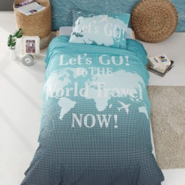 Σετ σεντόνια μονά World travel Art 6108  165x240  Βεραμάν   Beauty Home