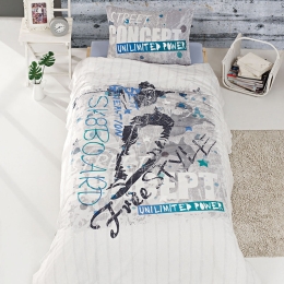 Σετ σεντόνια μονά Free style Art 6109 165x240 Γκρι   Beauty Home