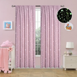 Beauty Home Κουρτίνα φωσφορίζουσα με τρέσα Art 6141 140x270 Ροζ