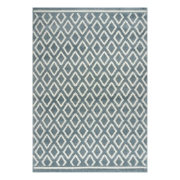 Beauty Home Πατάκι Vibe Art 9574 67x150 Blue White Σιέλ Λευκό