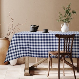 Beauty Home Επαγγελματικό τραπεζομάντηλο Checks Art Ε8033 145x180 Μπλε σκούρο