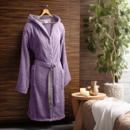 Beauty Home Μπουρνούζι με κουκούλα Art 3425 Λιλά S