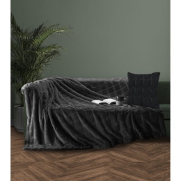 Makis Tselios Home Σετ Διθέσιο Ριχτάρι 180x250cm &amp; 1 Μαξ/κη 50x50cm Nola 1 Dark Grey
