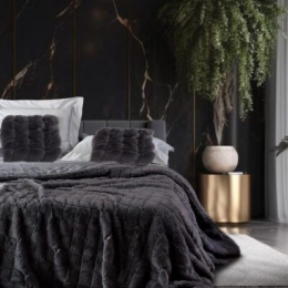 Makis Tselios Home Κουβερτοπάπλωμα Μονό 180×230 Fur 1 Dark Grey