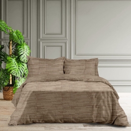 Makis Tselios Home Σετ Παπλωματοθήκη Φανέλα King Size 240x260 Lines Brown 3